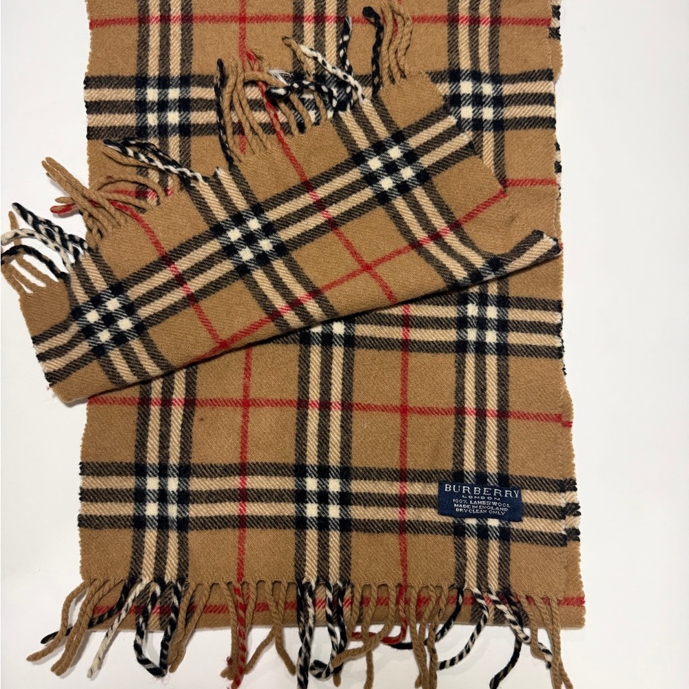 Classic Burberry Tan Plaid Scarf